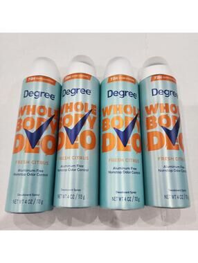 4pk - DEGREE WOMEN Whole Body Deodorant Spray Fresh Citrus Scent 4 oz